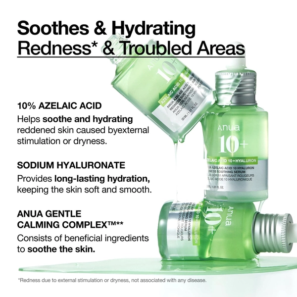 ANUA AZELAIC 10 HYALURON REDNESS SOOTHING SERUM