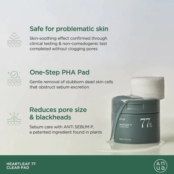ANUA HEARTLEAEF 77 CLEAR PAD 160 ML