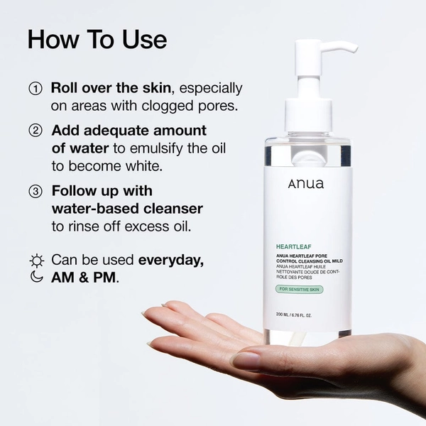 ANUA HEARTLEAF PORE CLEANSING OIL MILD 200 ML