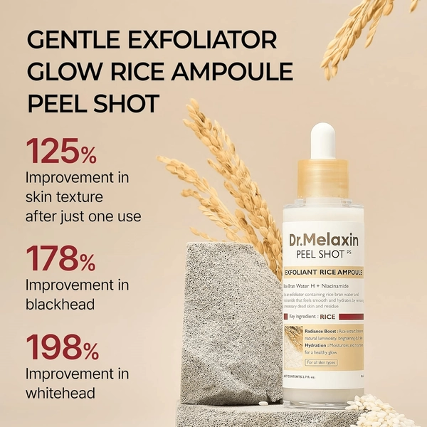 Dr Melaxin Peel Shot Exfoliating White Rice Ampoule 80mL