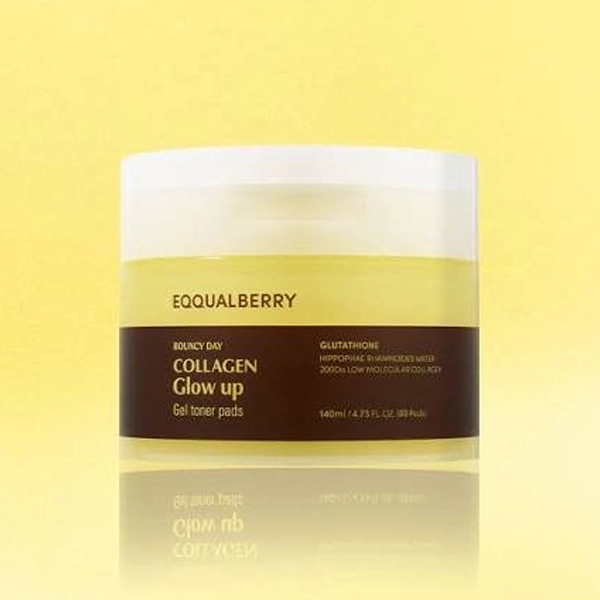 EQQUALBERRY COLLAGEN GLOW UP GEL TONER PAD 140 ML