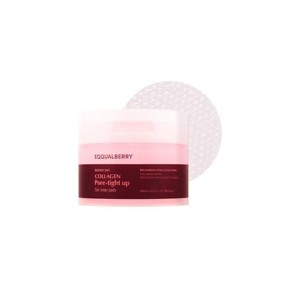EQQUALBERRY COLLAGEN PORE TIGHT UP GEL TONER PAD 140ML