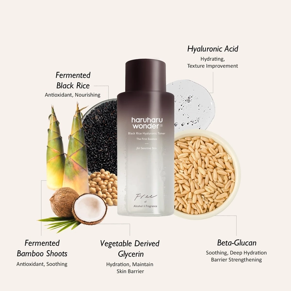 HARUHARU WONDER Black Rice Hyaluronic Toner Free of Alcohol Fragrance 150 ML