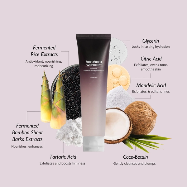 HARUHARU WONDER Black Rice Triple AHA Gentle Cleansing Gel