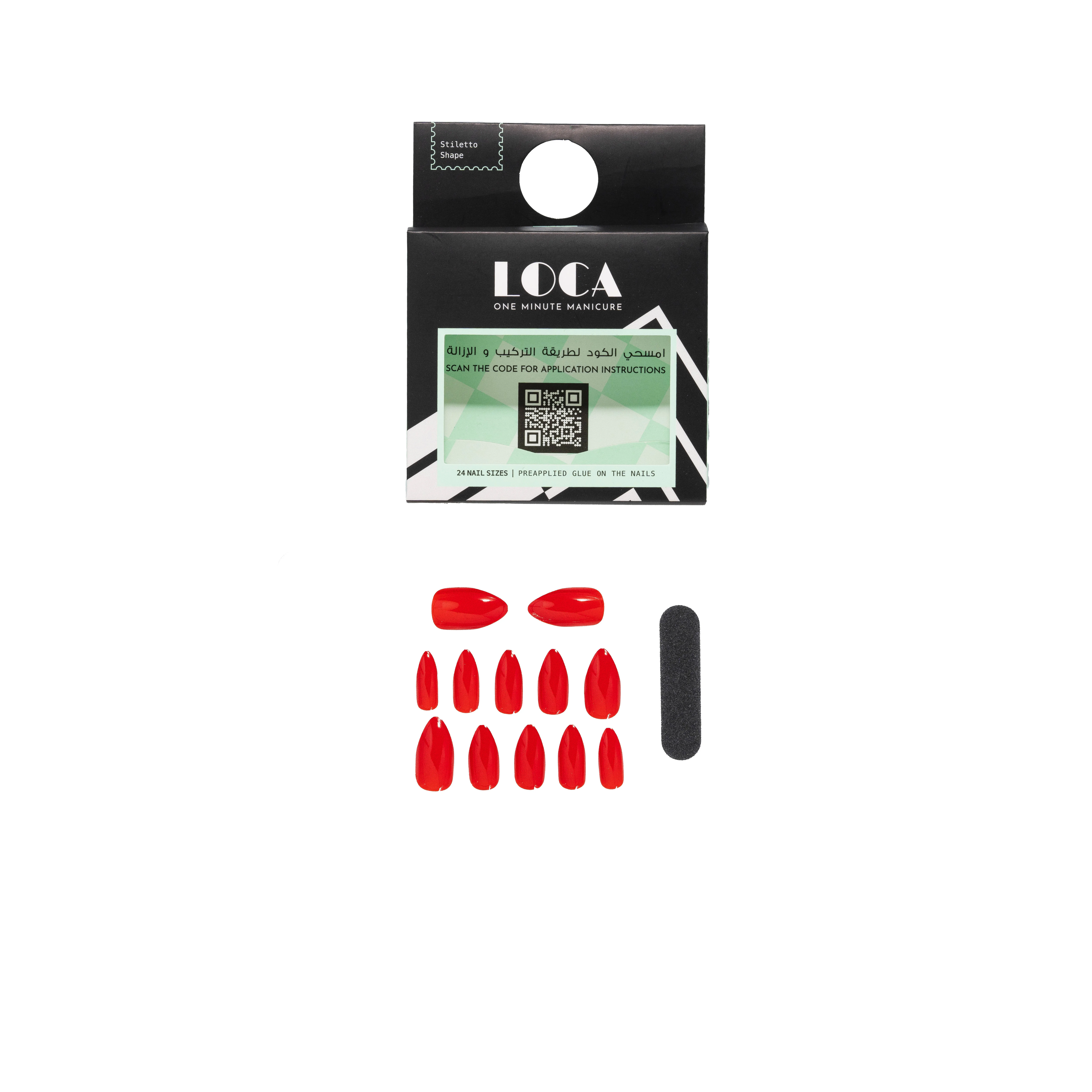 Loca Nails Red stiletto shape (10)