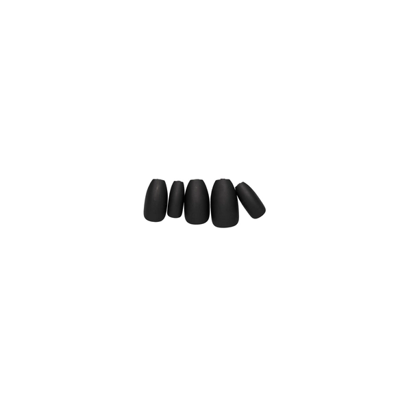 Loca Nails black matte coffin shape (6)