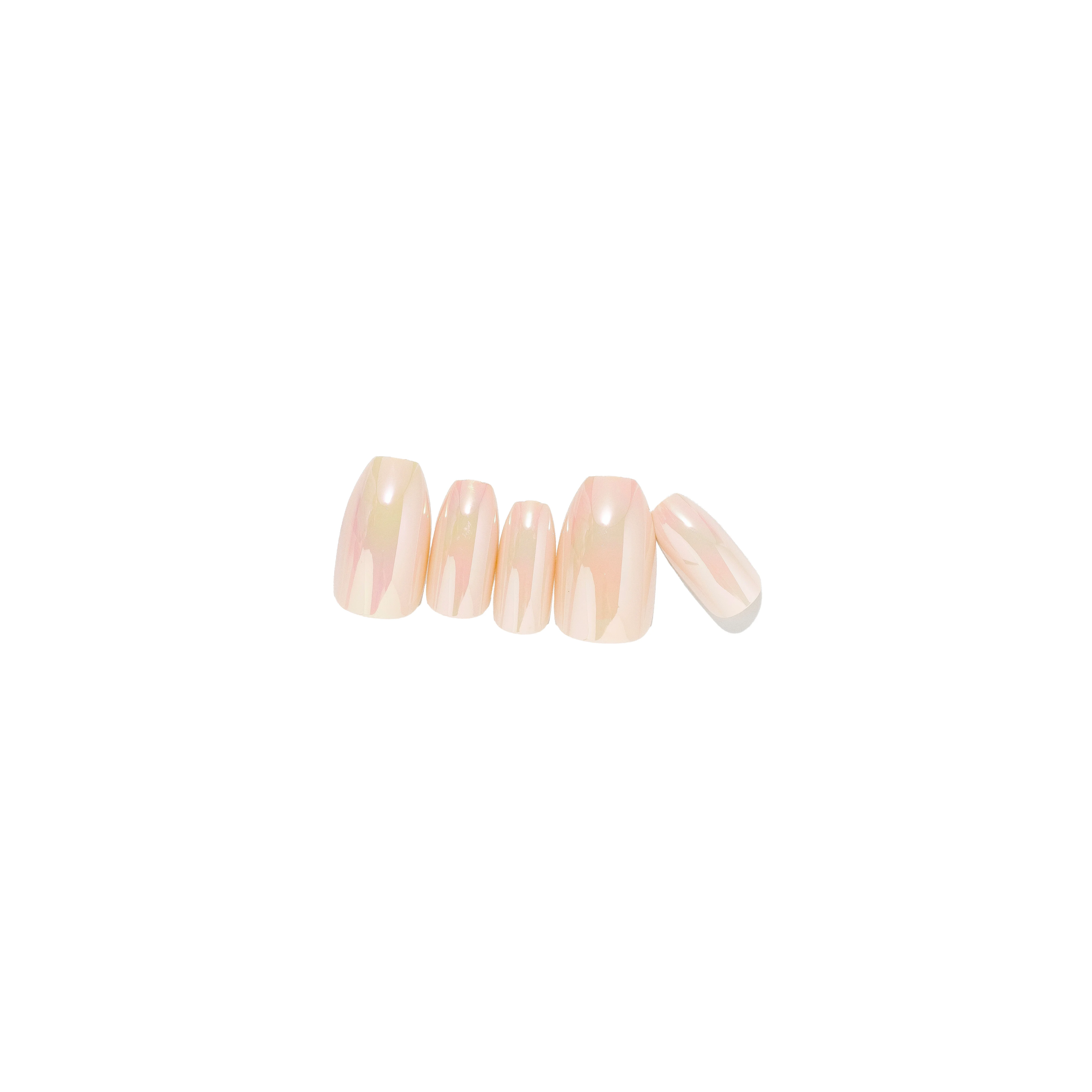 Loca press on nails pink chrome coffin shape 2
